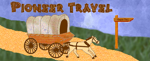 Pioneer Travel picture of horse and covered wagon
